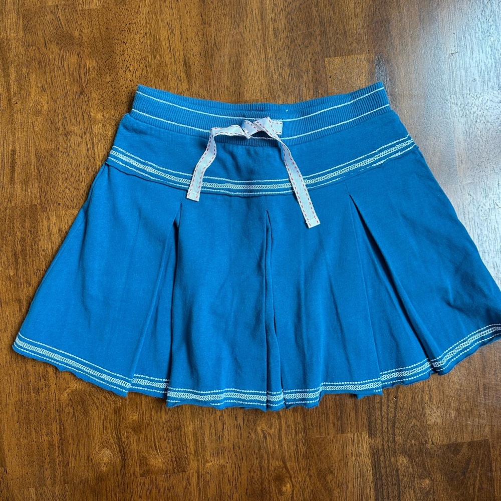 Boden Pleated Skort with White Trim 9-10 yrs Blue  nwot